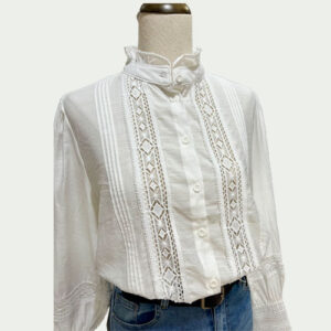 MODA MUJER BLUSA PUNTILLA ESTILO ROMANTICO CRUDO DESTI MODA